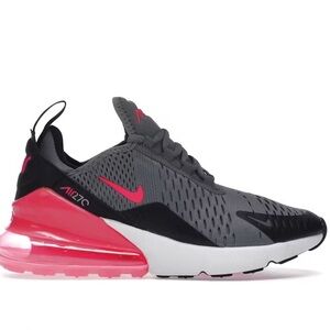 Kids Nike Air Max 270 Gray and Pink Shoes